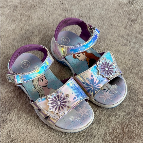 Disney Frozen Toddler Girl Sandals Size 8 - Picture 1 of 4